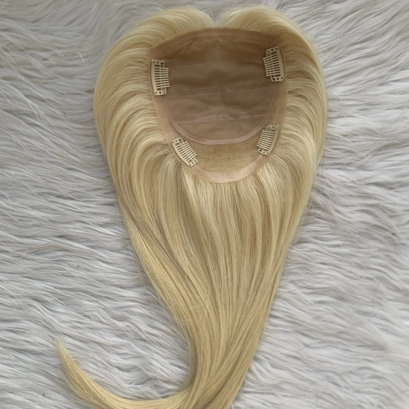 Emeda soft Silk base topper with lace back top quality virgin human hair yr75